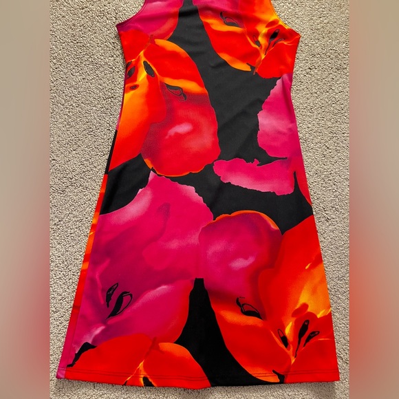 Colorful Floral Vibrant Regular Fit Women's T-Shirt Dress main image 1